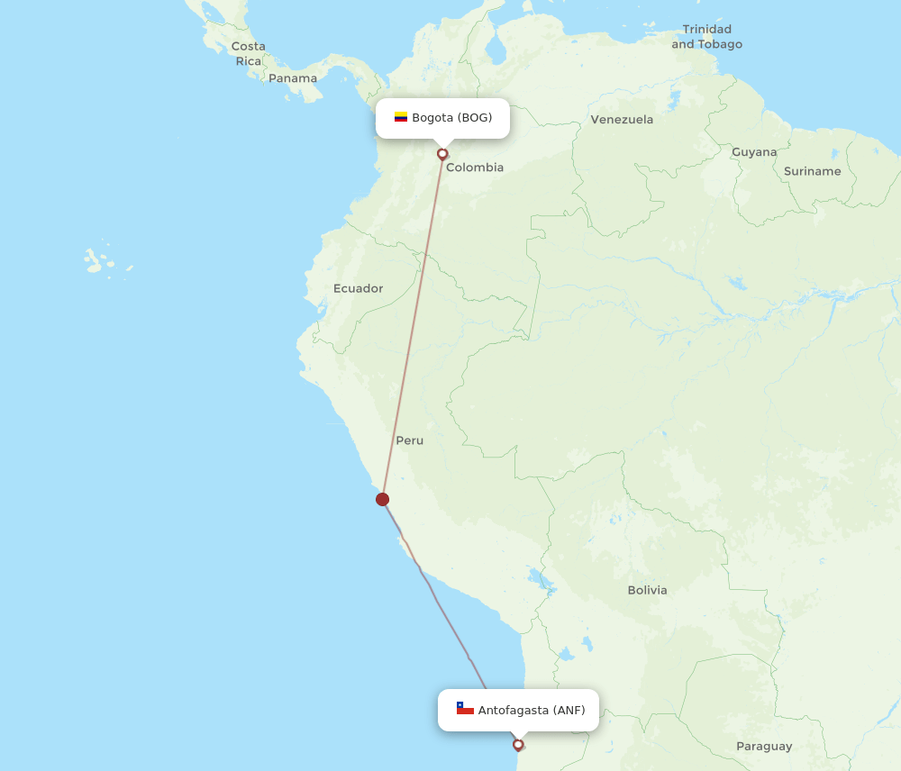 BOG-ANF flight routes