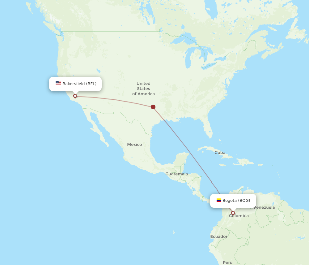 BOG-BFL flight routes