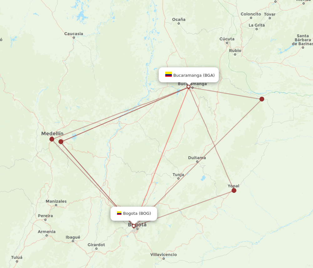 BOG-BGA flight routes