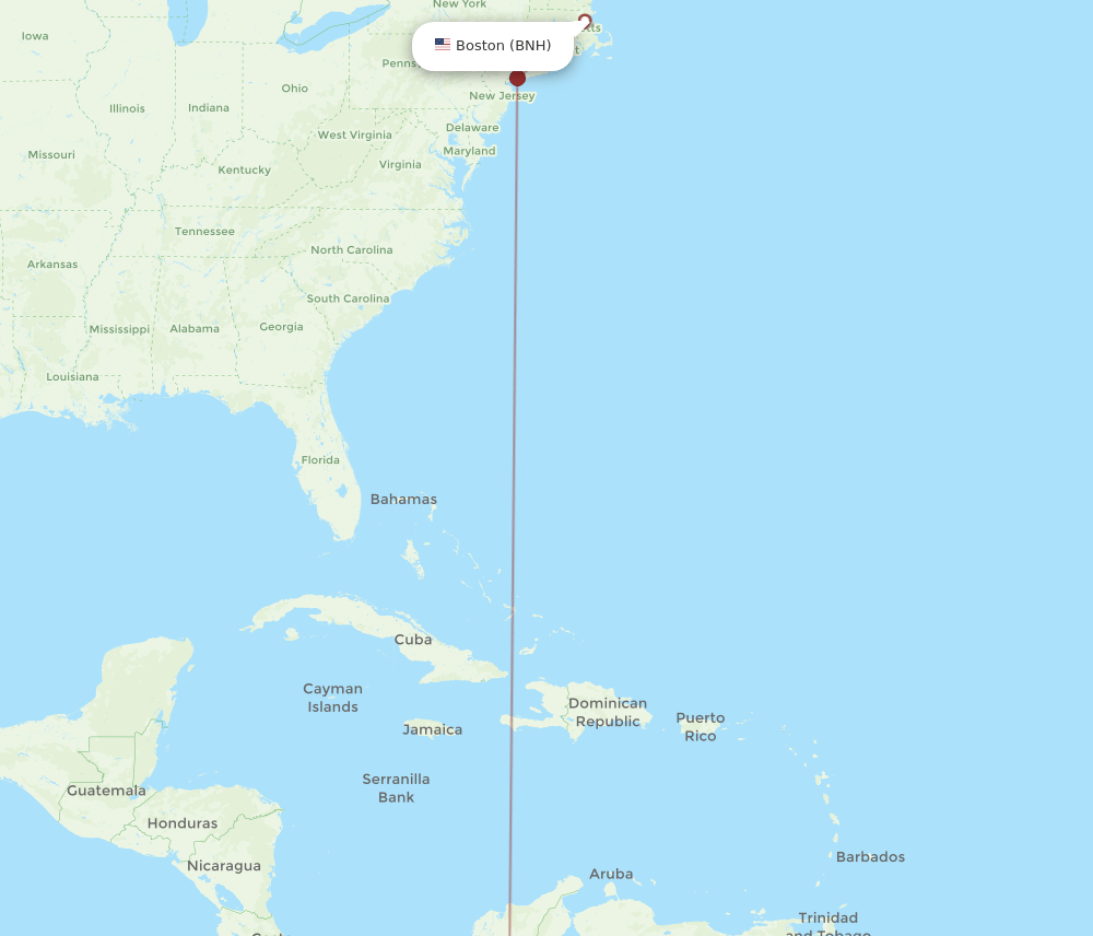 BOG to BNH flights and routes map