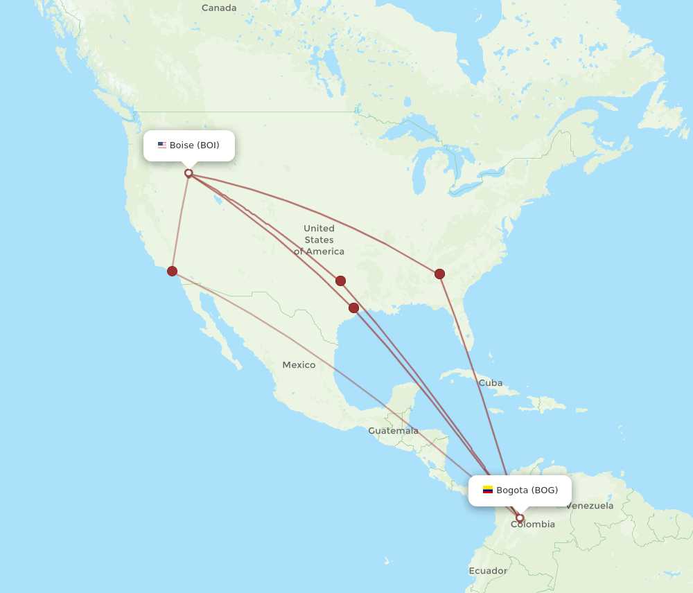 BOG-BOI flight routes