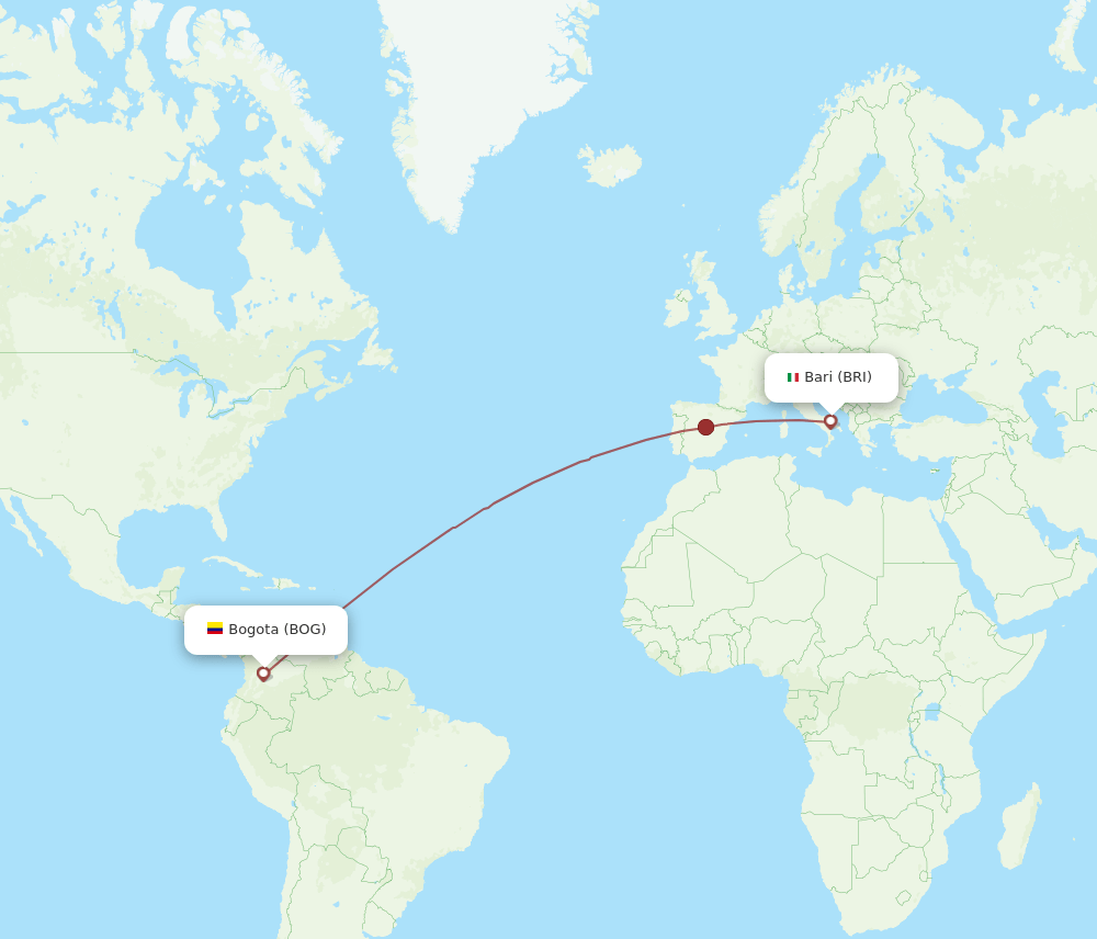 BOG-BRI flight routes