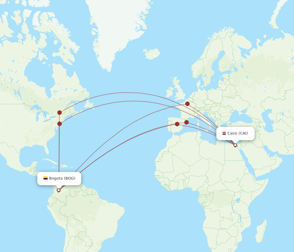 BOG-CAI flight routes
