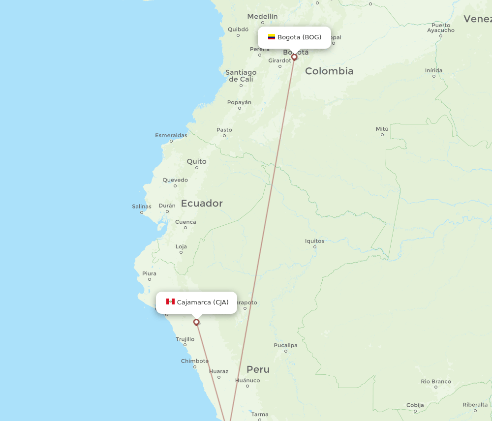 BOG-CJA flight routes