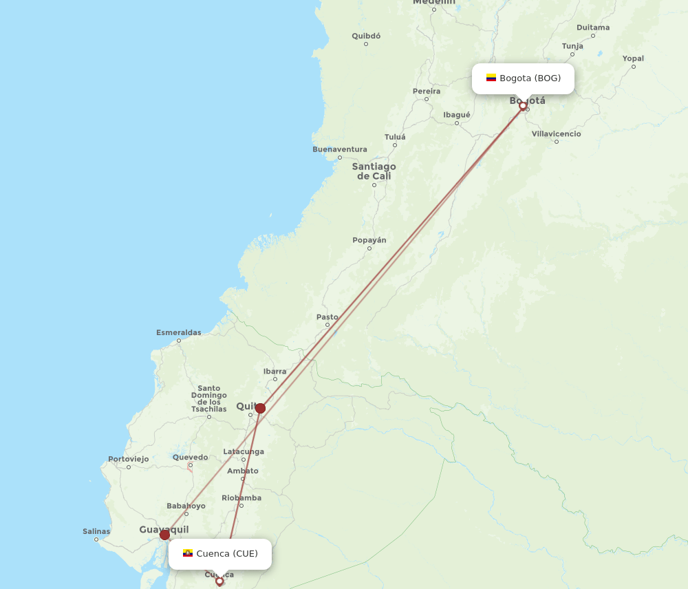 BOG-CUE flight routes
