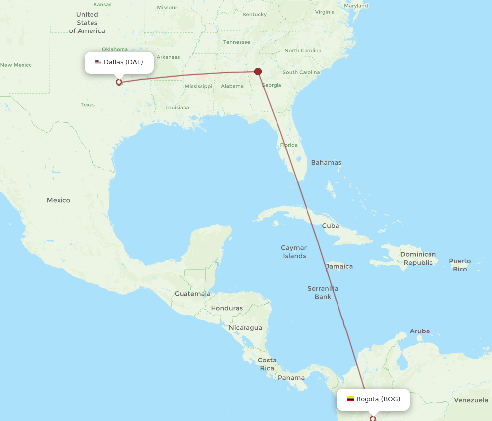 BOG-DAL flight routes