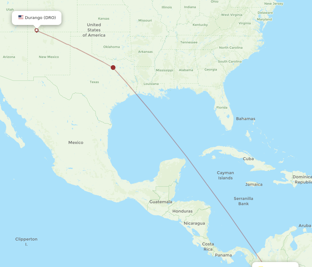 BOG-DRO flight routes