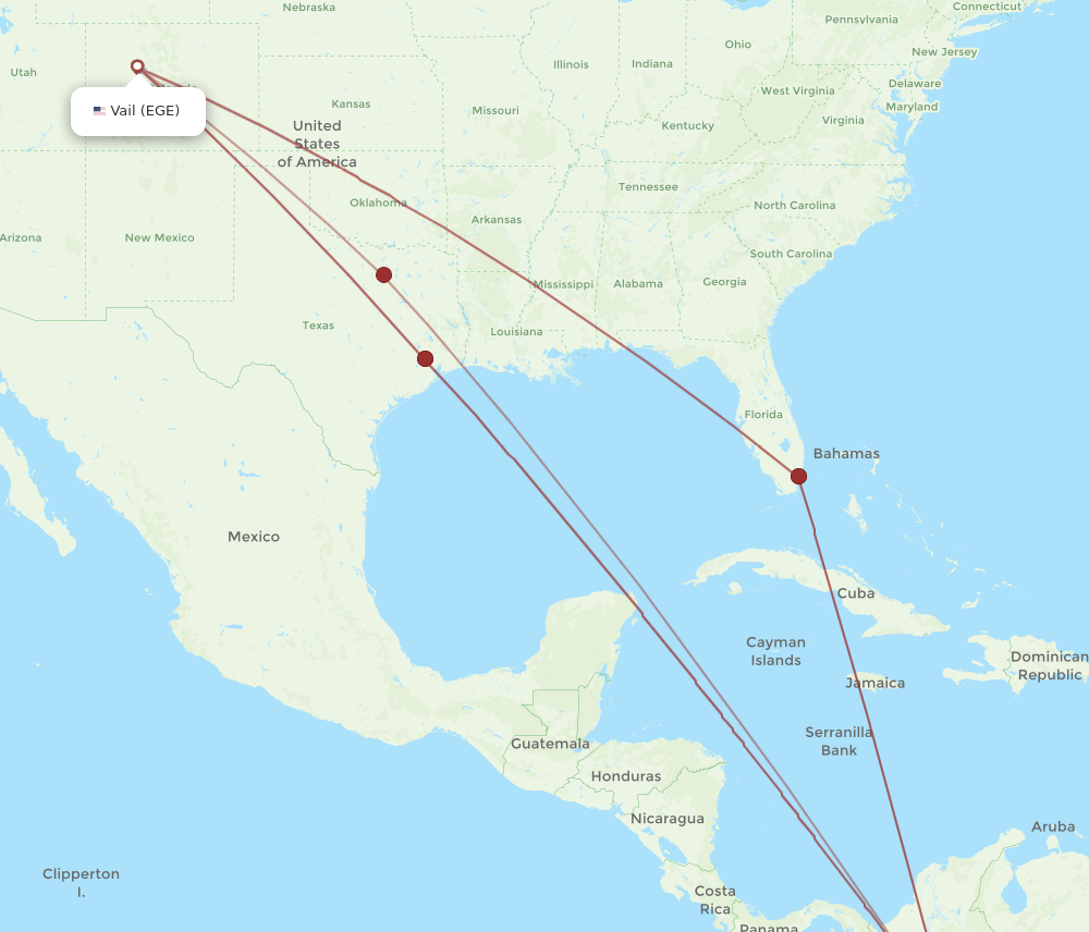 BOG to EGE flights and routes map