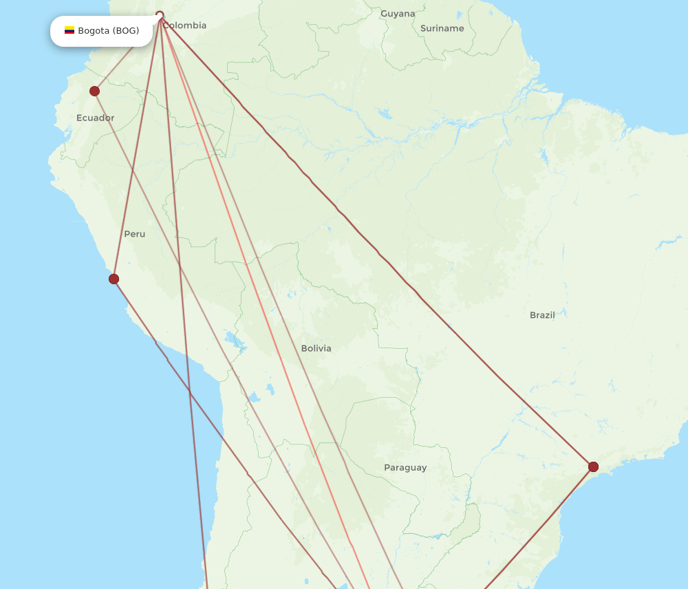 BOG-EZE flight routes