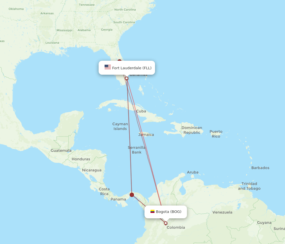 BOG-FLL flight routes