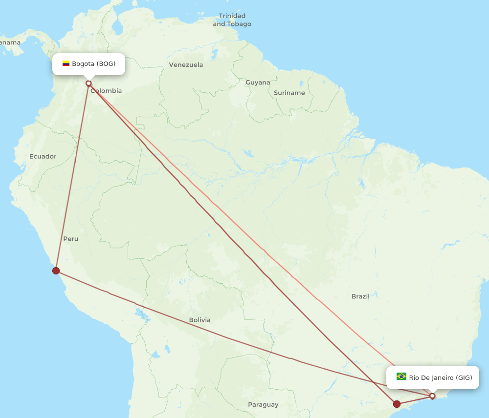 BOG-GIG flight routes