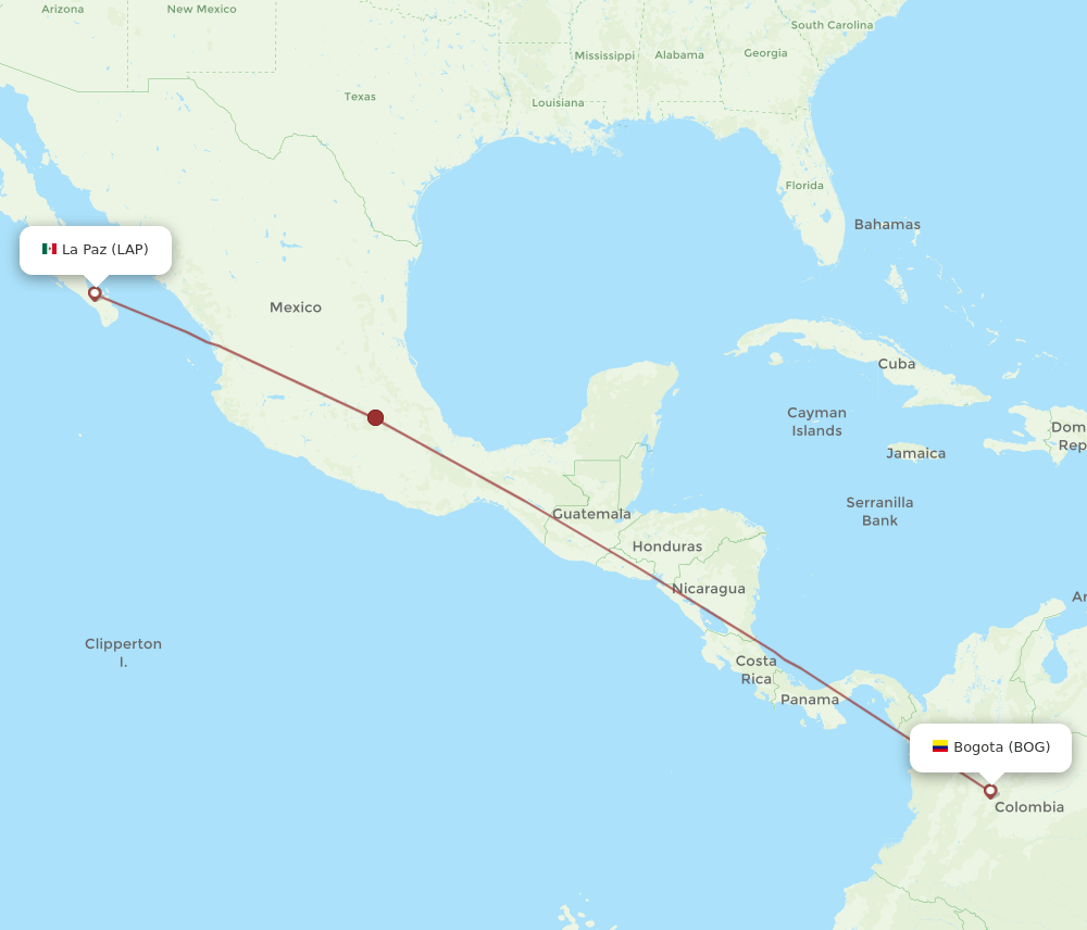 BOG to LAP flights and routes map