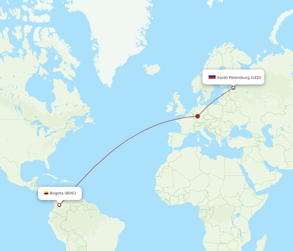 BOG-LED flight routes