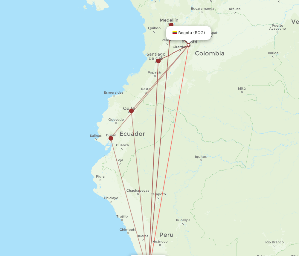 BOG-LIM flight routes