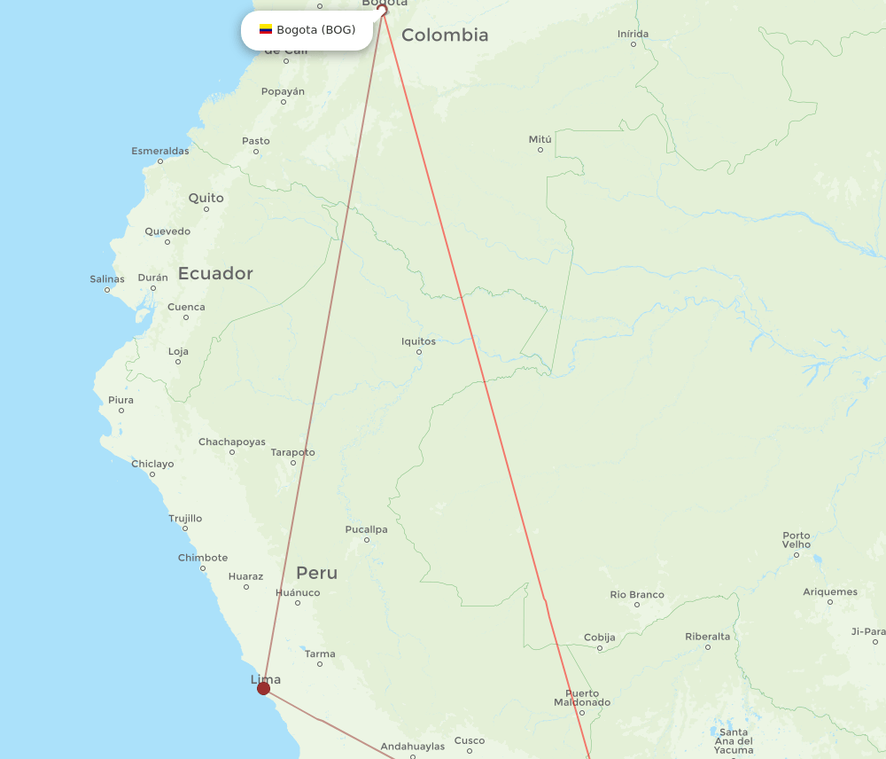BOG to LPB flights and routes map