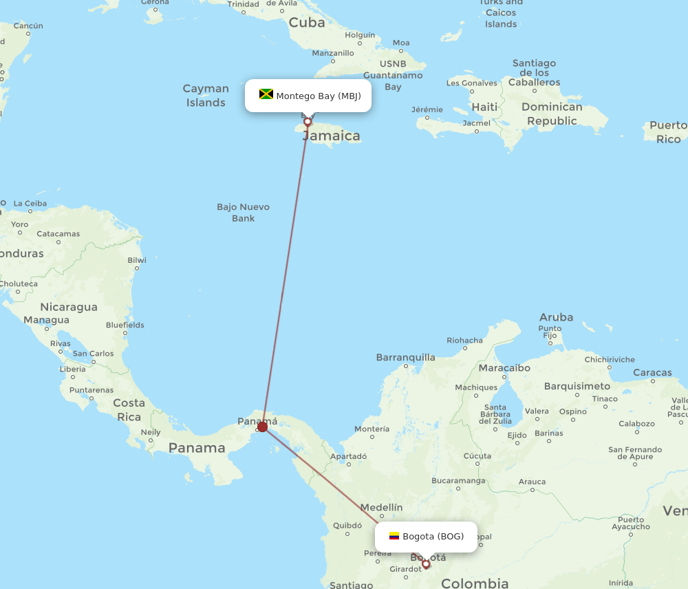 BOG-MBJ flight routes