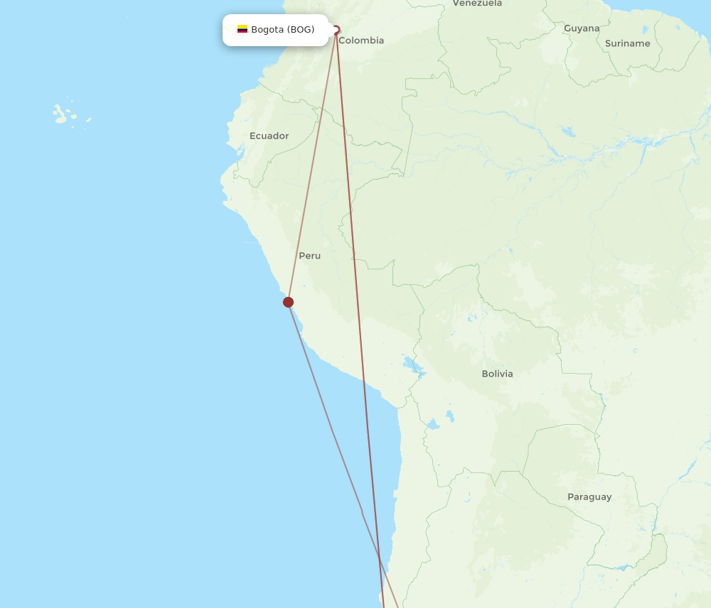 BOG-MDZ flight routes