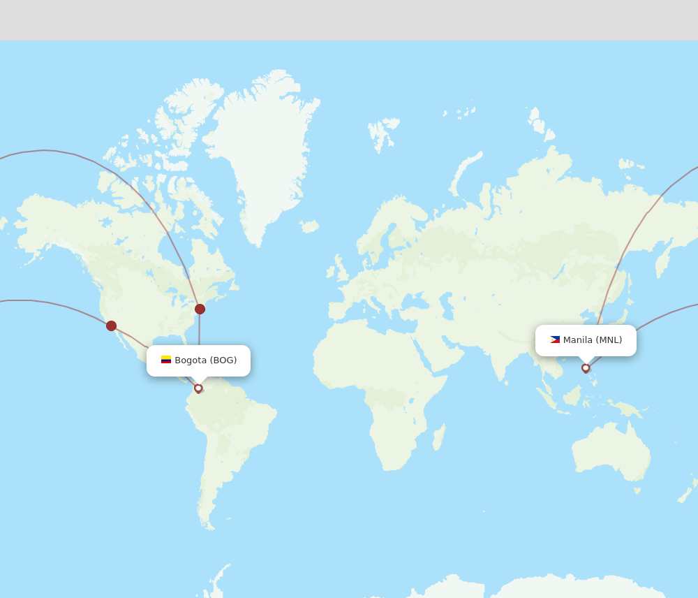 BOG-MNL flight routes