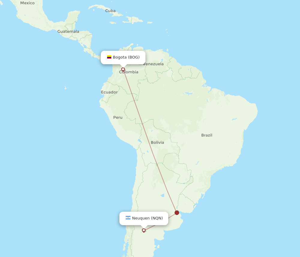 BOG-NQN flight routes