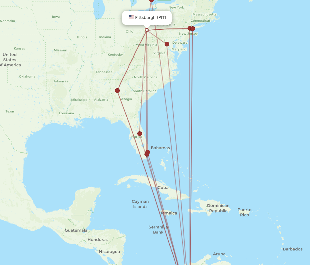 BOG-PIT flight routes