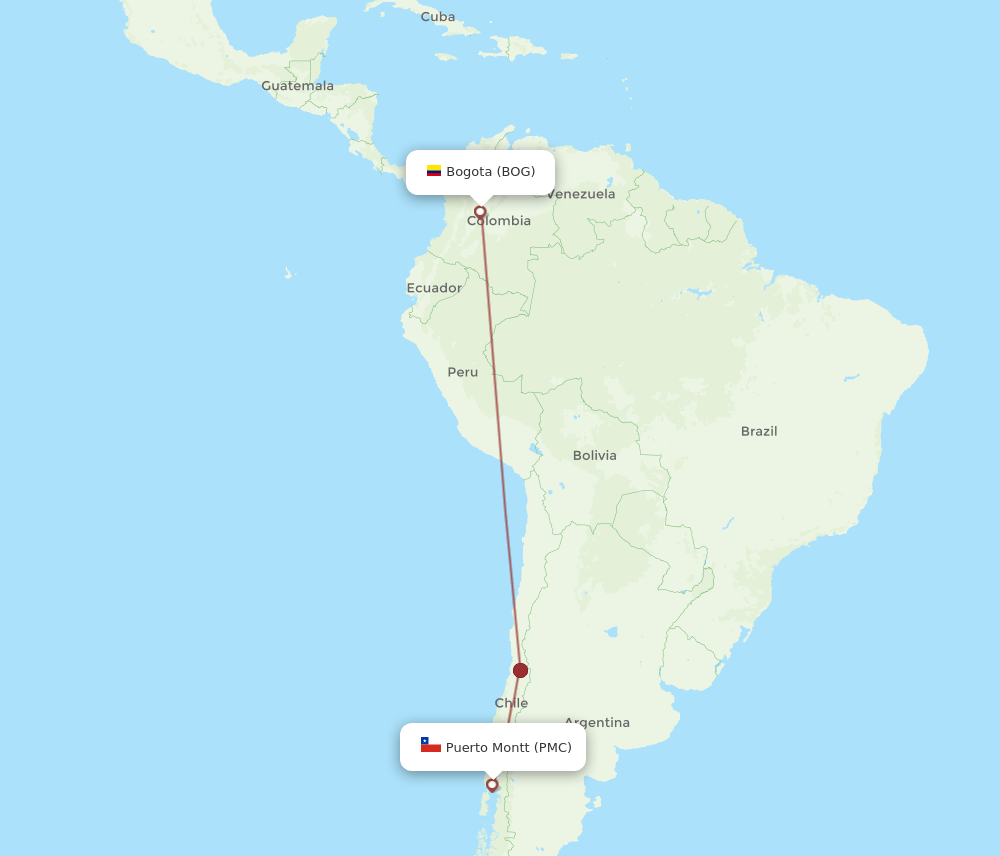 BOG-PMC flight routes