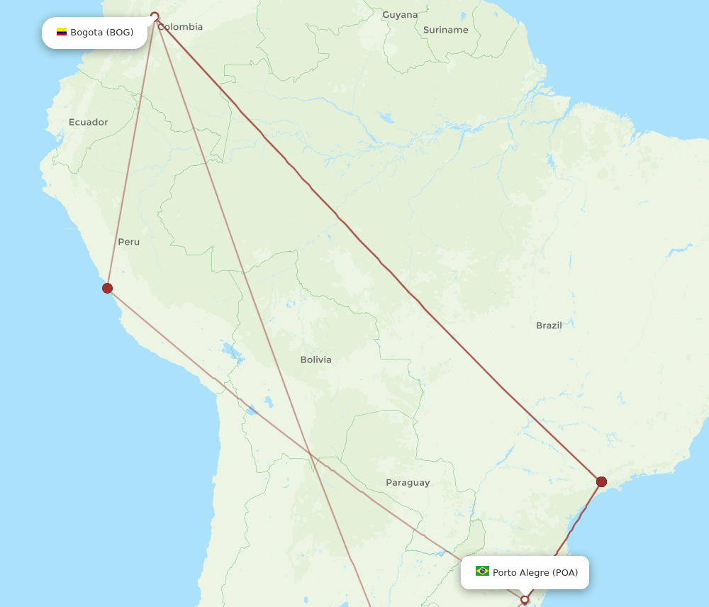 BOG-POA flight routes
