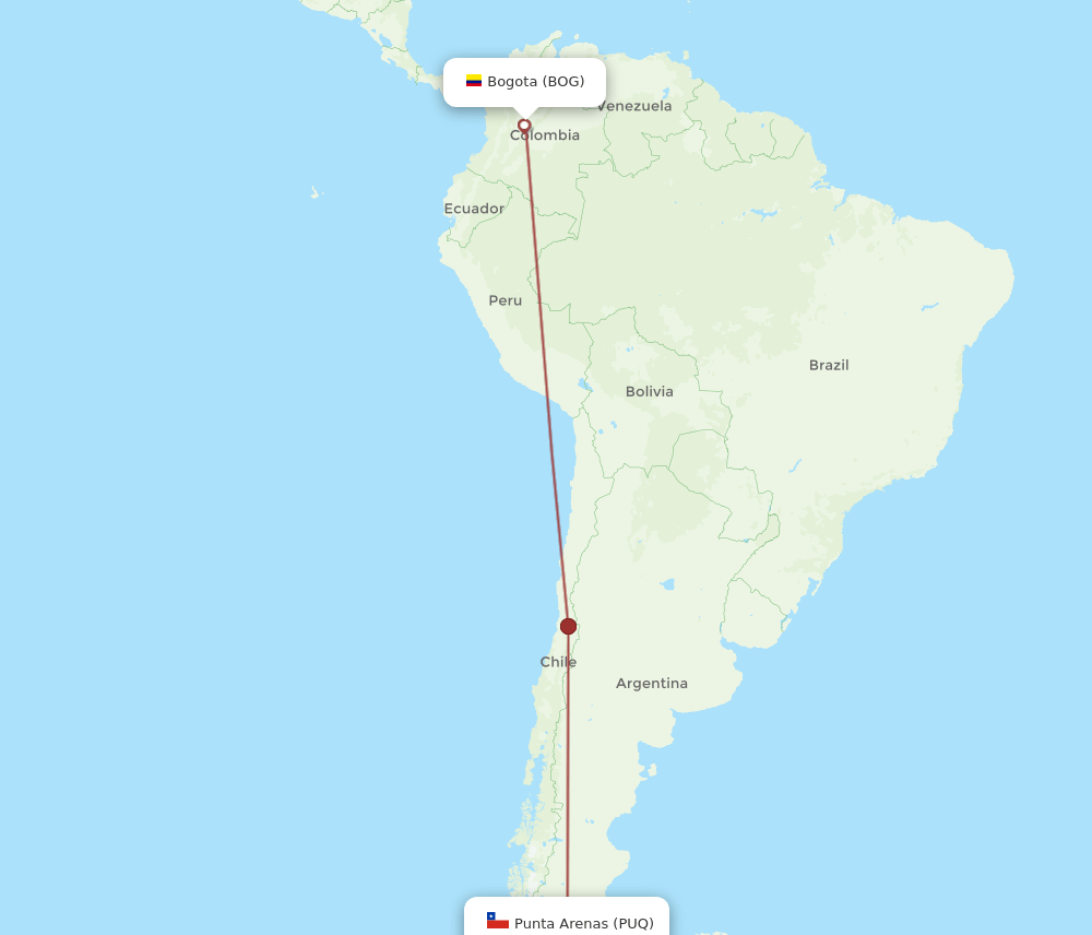 BOG-PUQ flight routes
