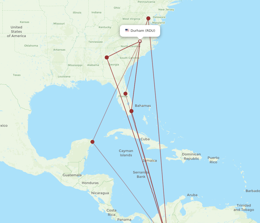BOG-RDU flight routes