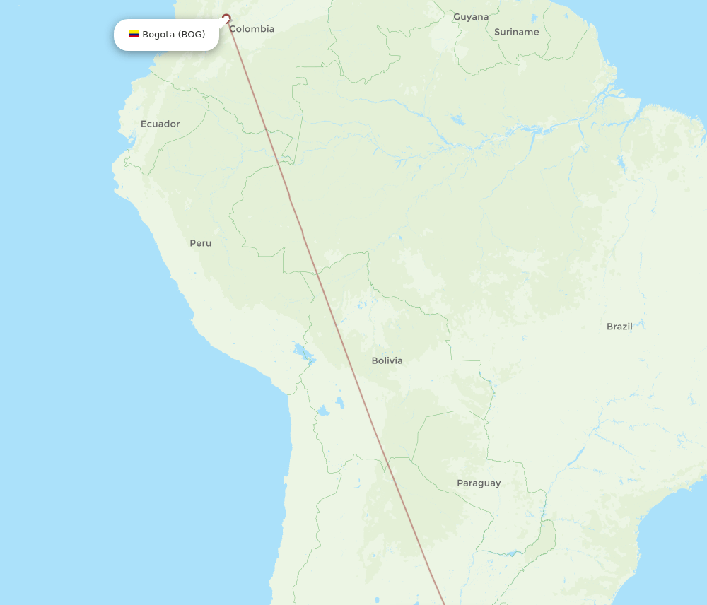 BOG-ROS flight routes
