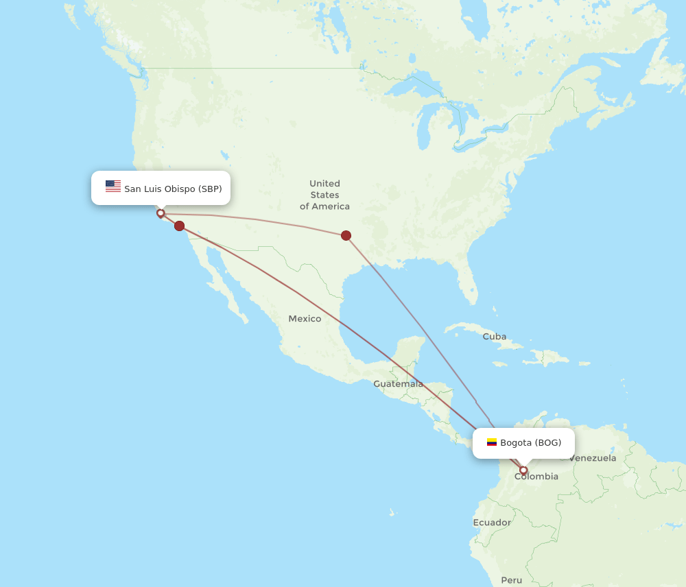 BOG-SBP flight routes