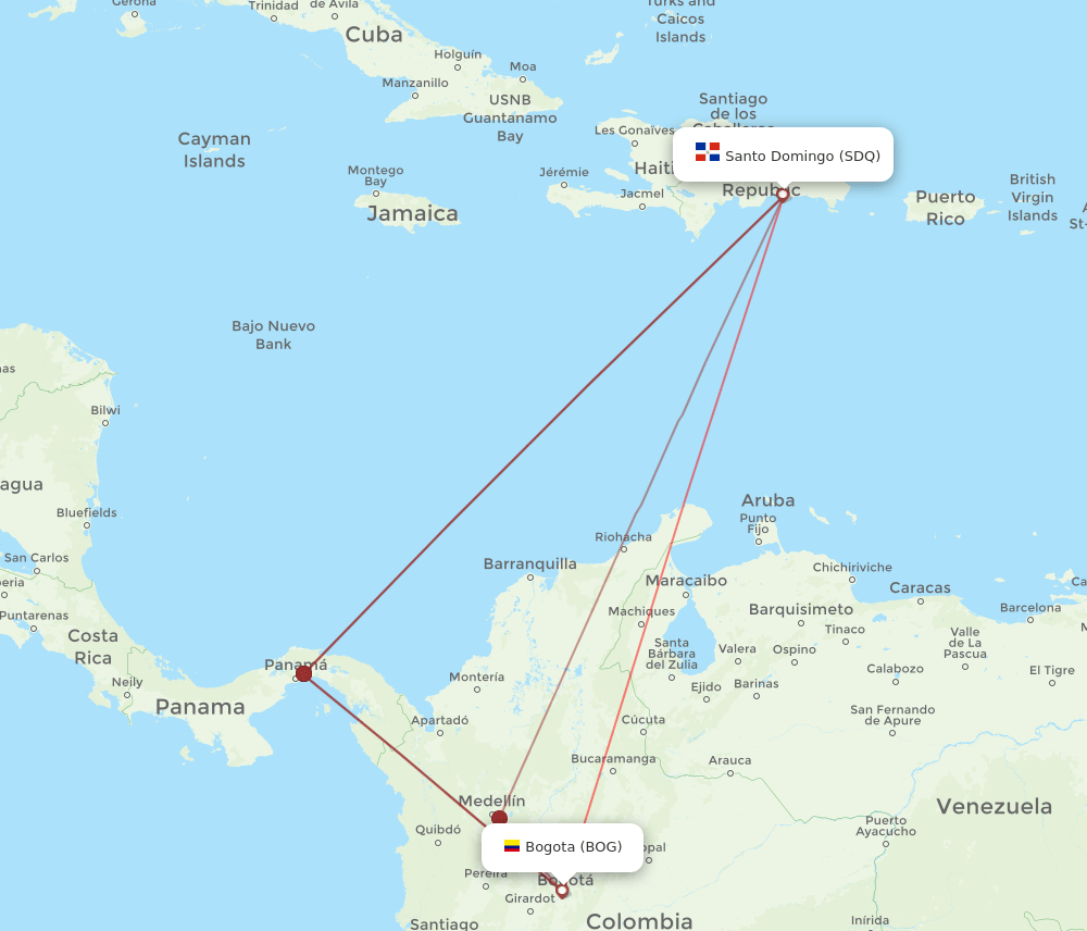 BOG-SDQ flight routes