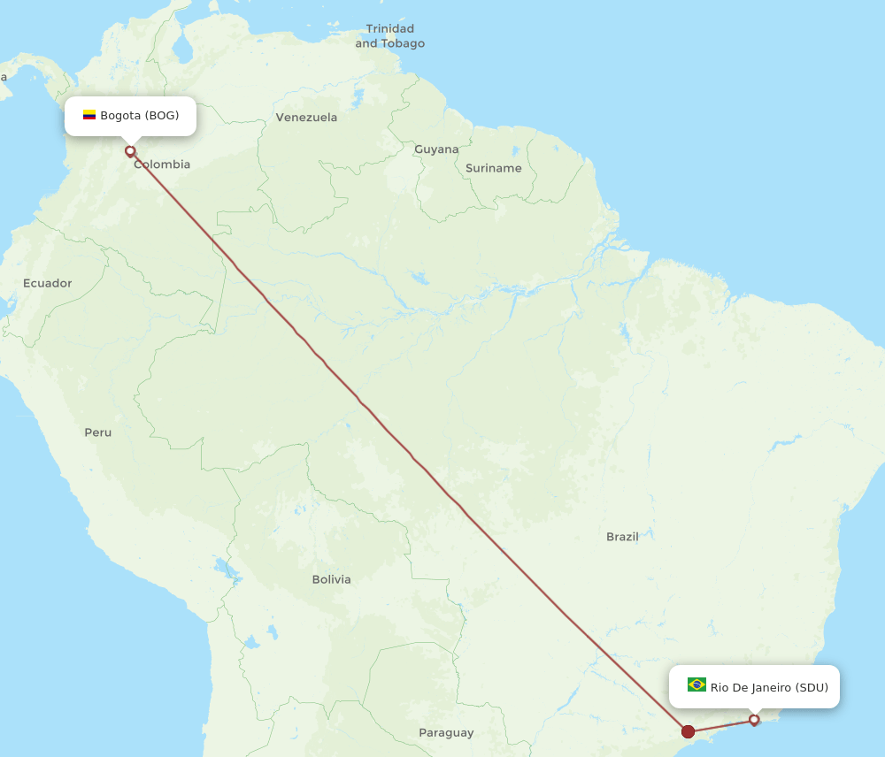 BOG-SDU flight routes