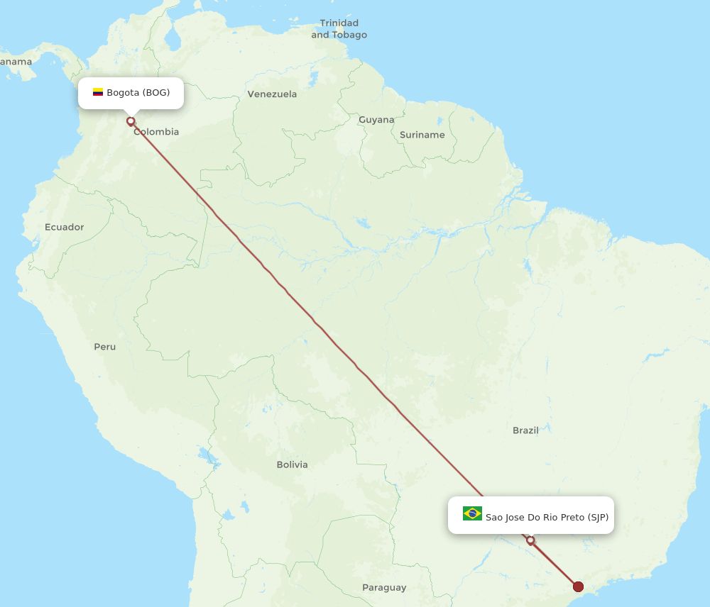 BOG-SJP flight routes