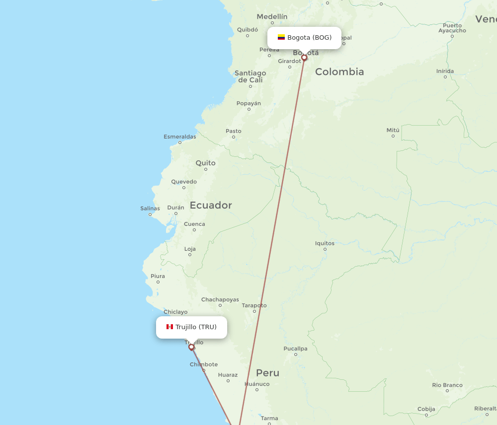 BOG-TRU flight routes