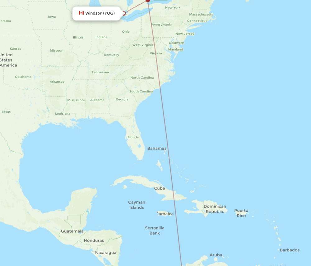 BOG-YQG flight routes