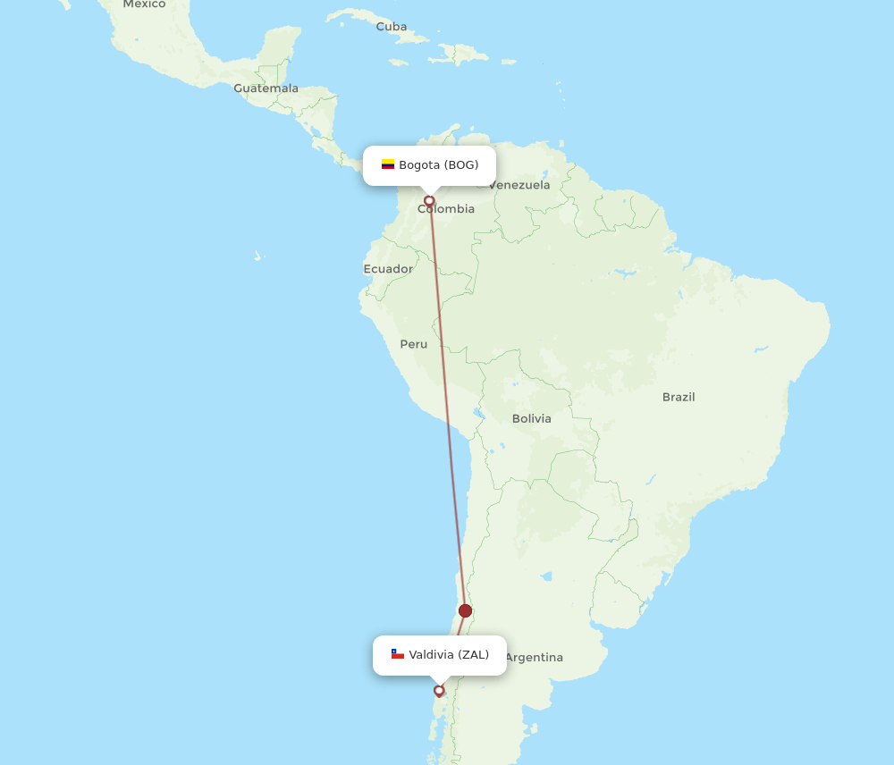 BOG-ZAL flight routes