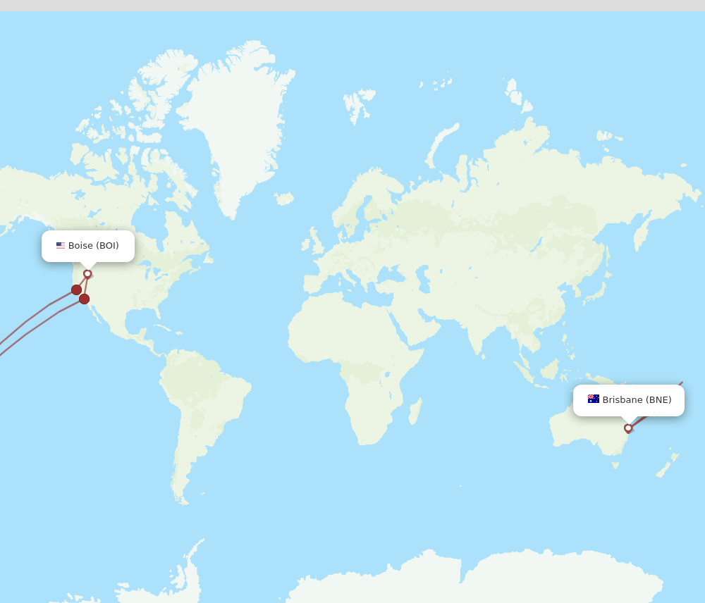 BOI-BNE flight routes