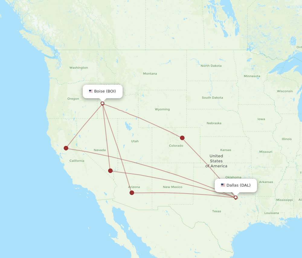 BOI-DAL flight routes