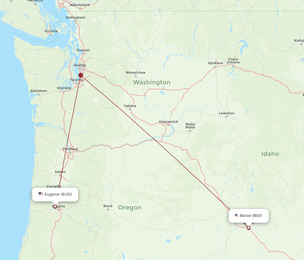 BOI-EUG flight routes
