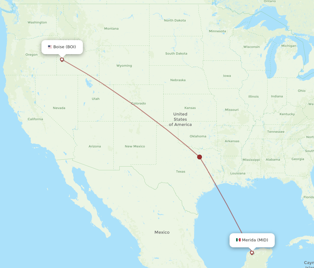 BOI-MID flight routes