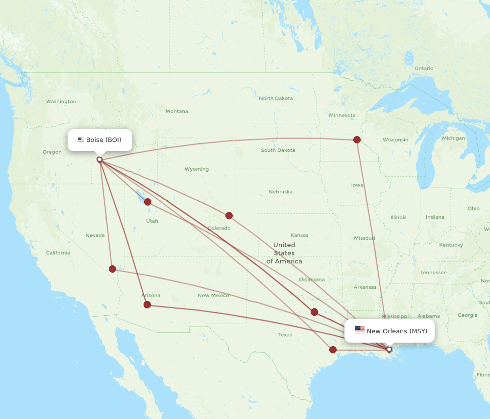 BOI-MSY flight routes