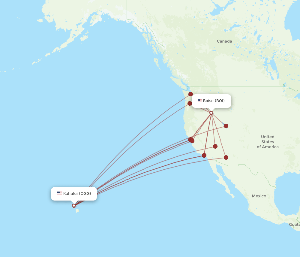 BOI-OGG flight routes