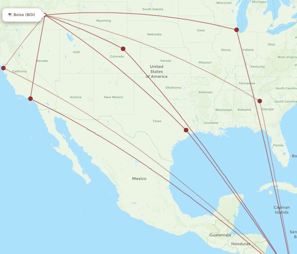 BOI-PTY flight routes