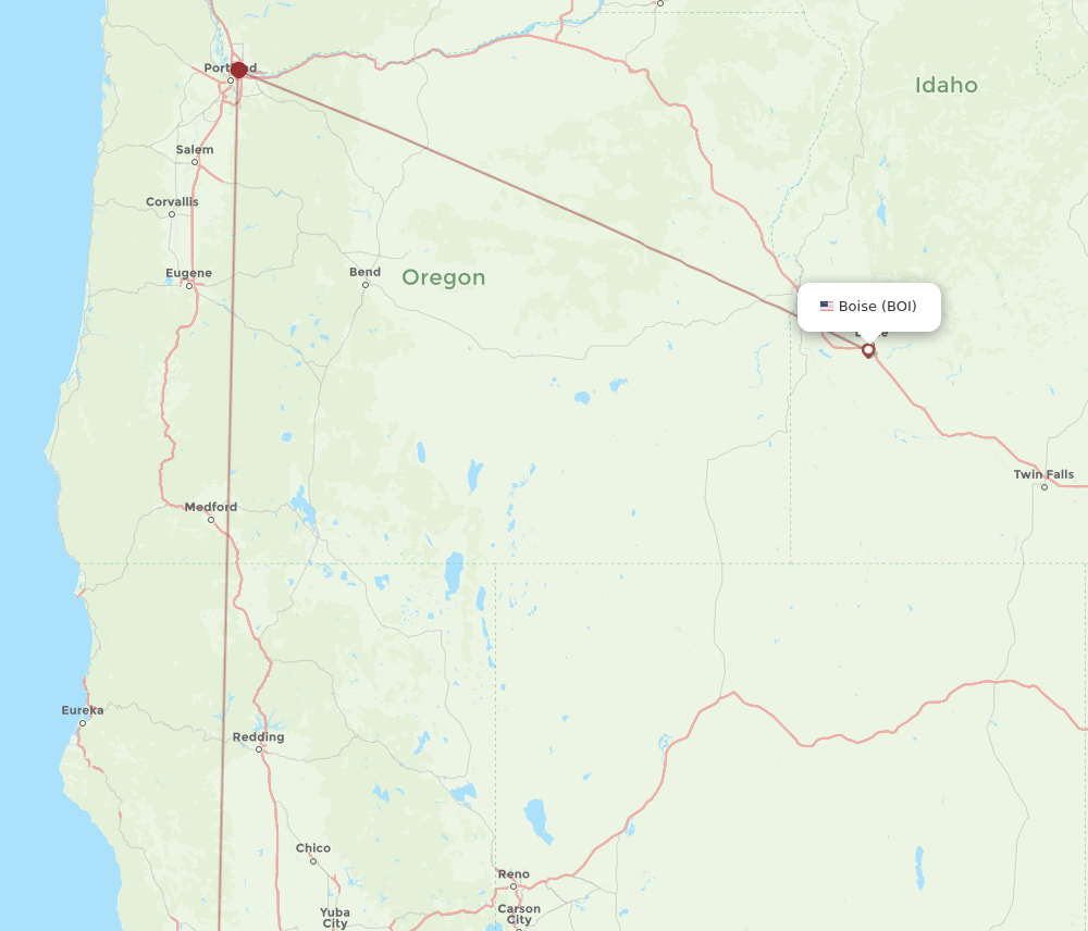 BOI-STS flight routes