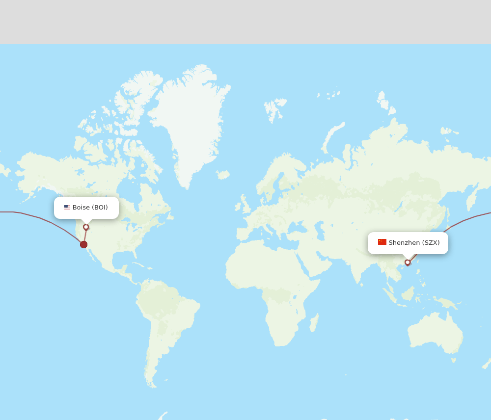 BOI-SZX flight routes