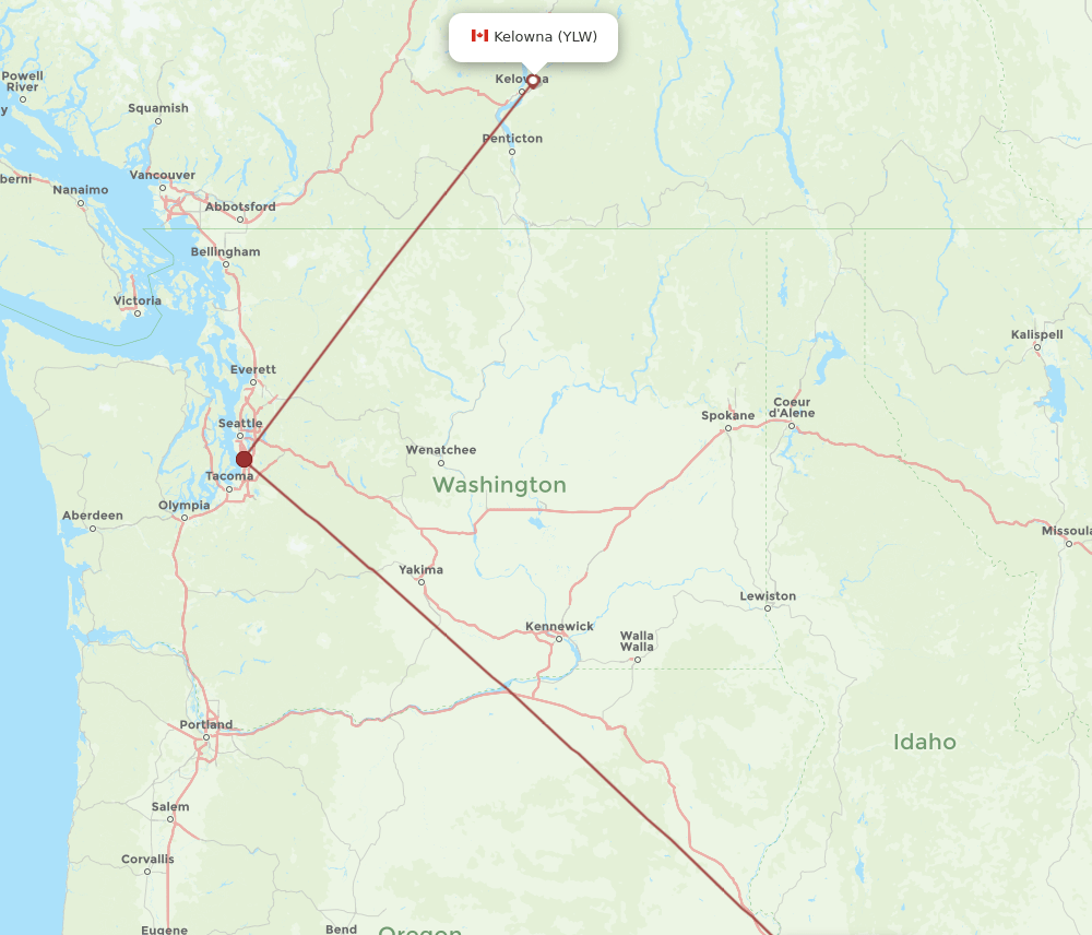 BOI-YLW flight routes