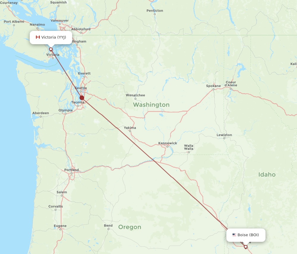 BOI-YYJ flight routes