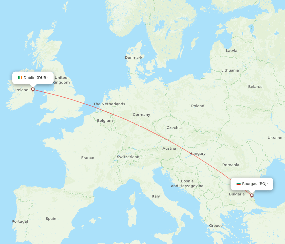 BOJ-DUB flight routes