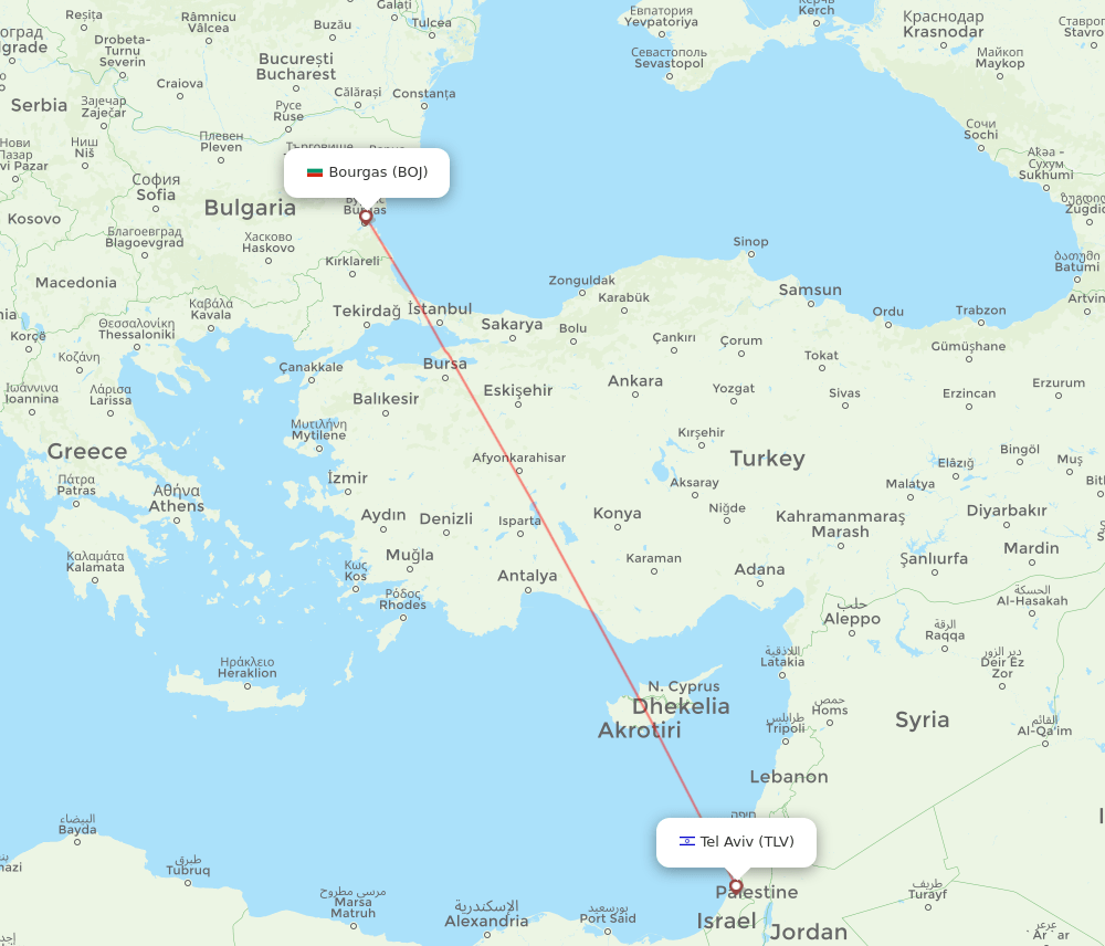 BOJ-TLV flight routes