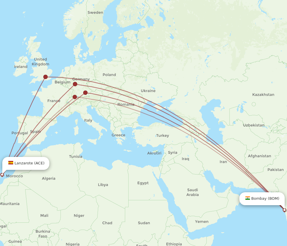 BOM-ACE flight routes